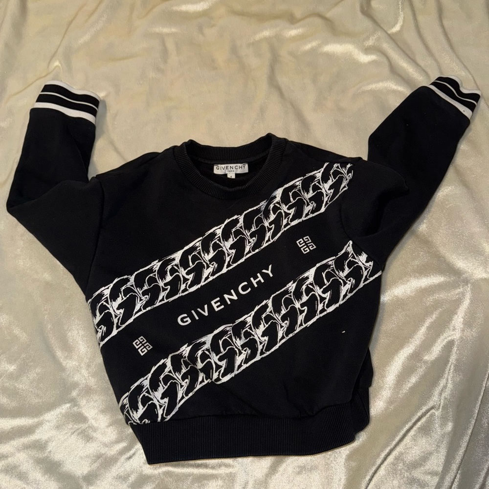 Givenchy Black Sweatshirt with White Chain Design